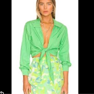 NEW REVOLVE FAITHFULL THE BRAND Arizona tie shirt green